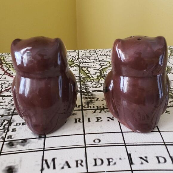 Vintage Little Owl Couple Salt & Pepper Shaker Set - Picture 7 of 8